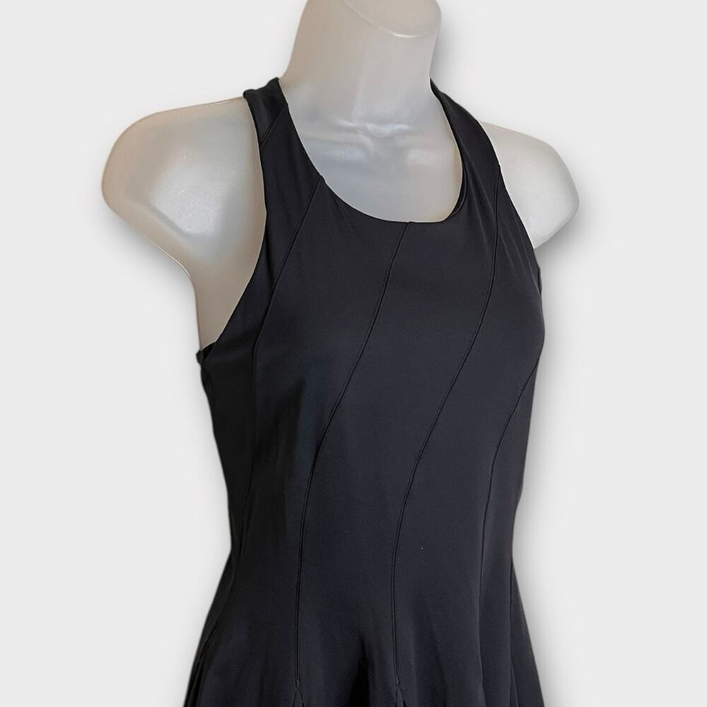 LULULEMON black Court Crush Tennis Dress Built in Bra Size 2 Pickleball - Picture 5 of 7